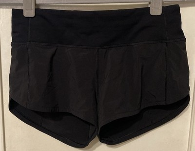 Lululemon Speed Up Low-Rise Short 2.5'' Black Size 2 Lined Zip Pocket Running