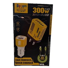 300W GaN Fast Charger PD QC3.0 Multi Port USB C  Car Charger Cable