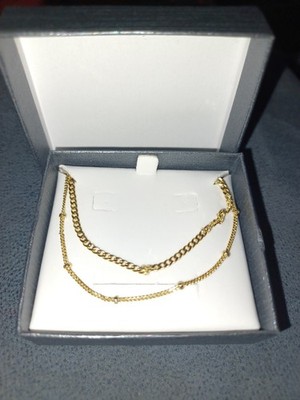 BRILLANZ Sterlingsilber 18k vergoldet 16'' +2'' zweilagig Halskette