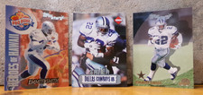 TRIO OF FOOTBALL CARDS SHOWCASING HIS TALENTS EMMITT SMITH DALLAS COWBOYS