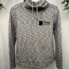 Carhartt Clarksburg Graphic Hoodie Womens XS Gray Space Dye Funnel Neck 102481