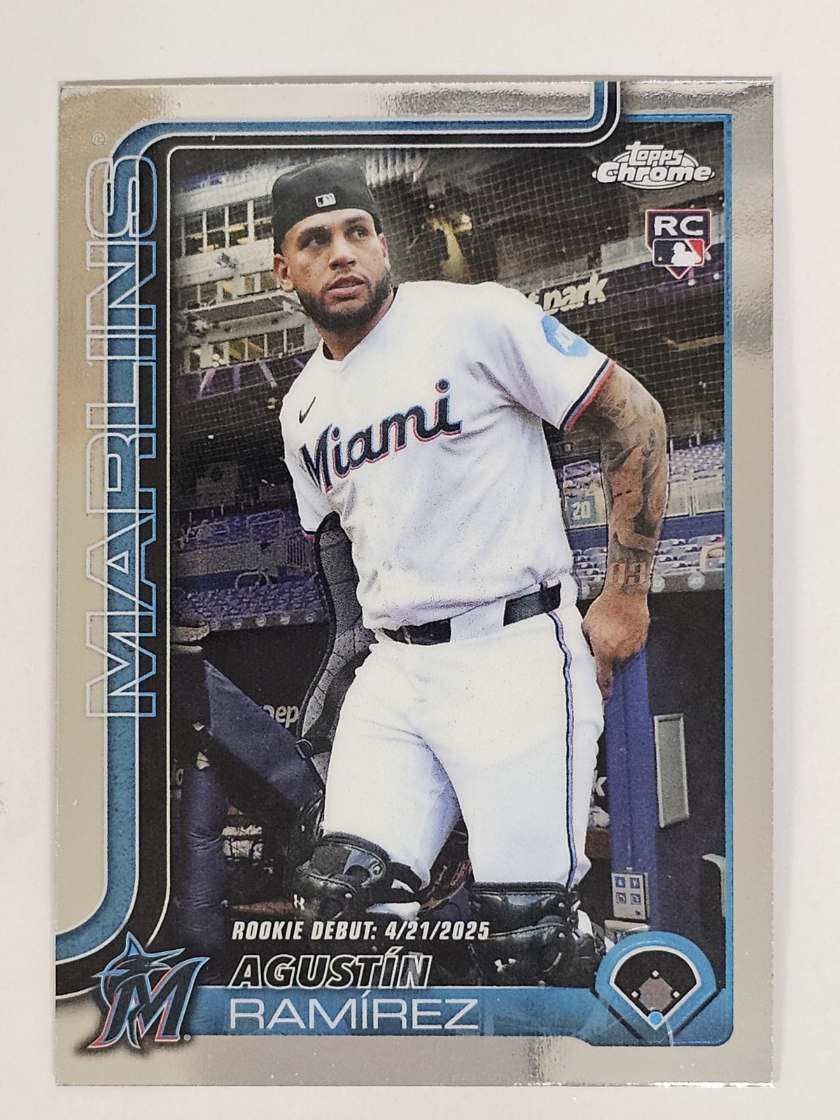 2025 Topps Chrome Update #USC38 Agustin Ramirez RC Marlins Rookie Debut