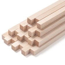 Balsa Wood Sticks, Square Wooden Dowel Rods, 20PCS-3/8"x12", Natural