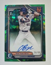 2024 Bowman Draft Sapphire Carson Benge 1st Bowman Auto Green 56/99 Mets📈🔥🔥