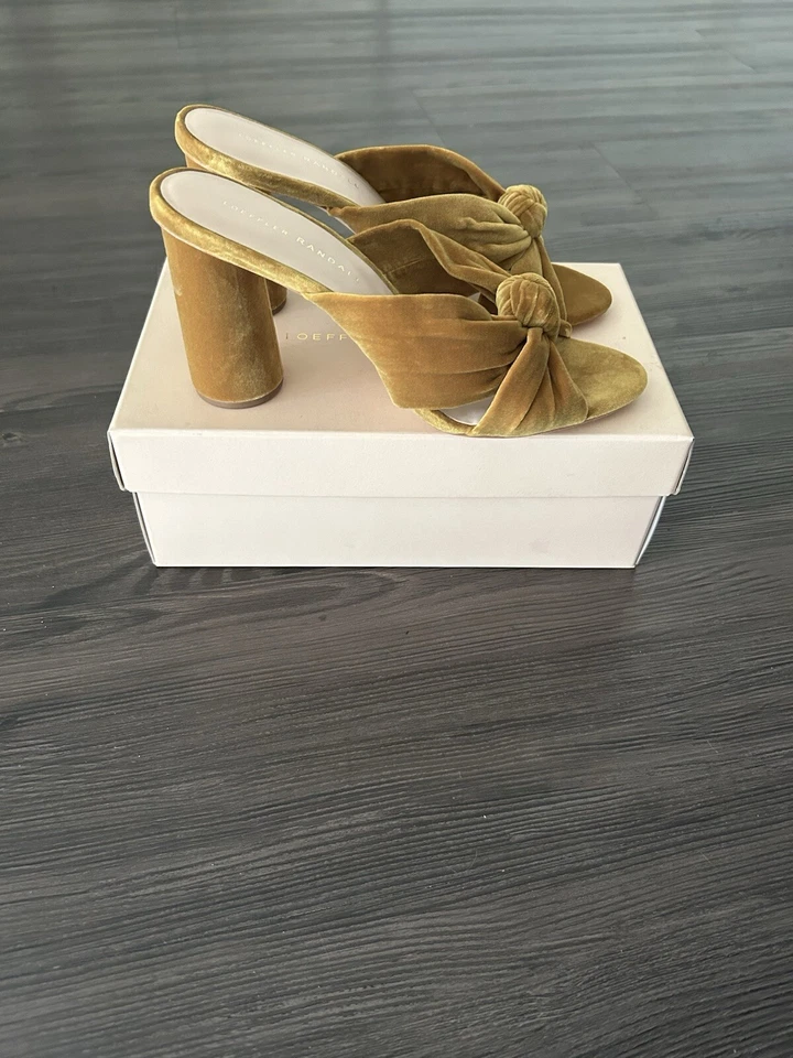 Loeffler Randall Coco 结饰天鹅绒拖鞋凉鞋女式美国 8.5 码 — 第 3/4 张图片