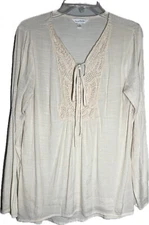 Charming Charlie Top Womens Med Mixed Lace Cottagecore Boho Prairie Life