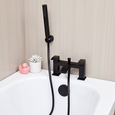 Flode Boras | Bath Shower Mixer | Including Handset and Holder | Matt Black