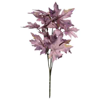 13-Inch-Long Purple Halloween Maple Leaf 5 Stem Bush Floral Decor