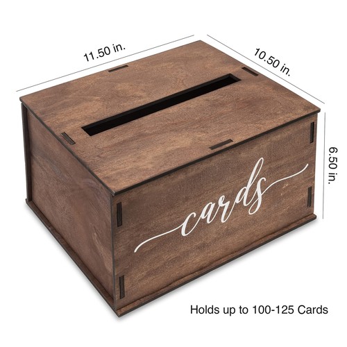Wooden Wedding Card Box with Slot | Wedding Decorations for Reception, Card B... - Picture 5 of 5