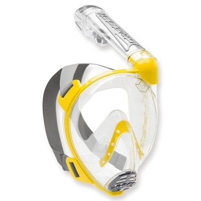 Cressi Duke - Vollgesichtsmaske mit Trockenschnorchel, gelb für Erwachsene