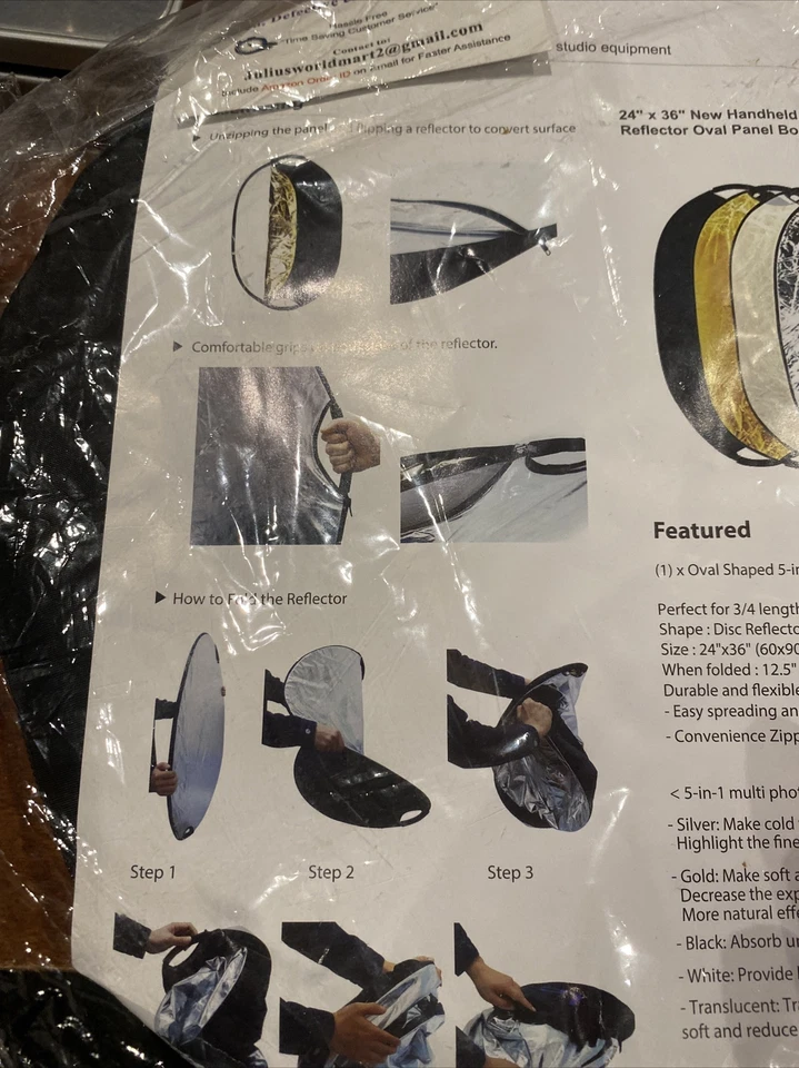 LimoStudio 24"x36" Photo Video Studio Multi Collapsible Lighting Reflector NEW - Image 3 of 4