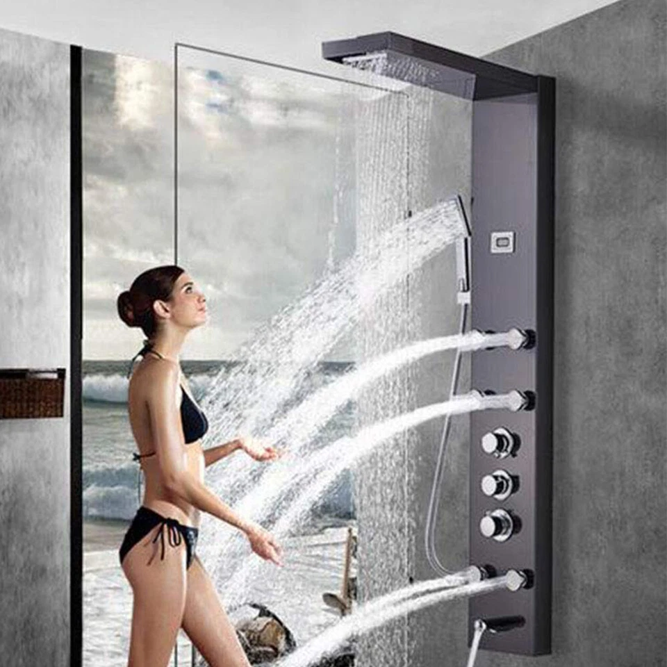 Duschpaneel Armatur Edelstahl Massagedüsen Dusche Duschsäulen Regendusche