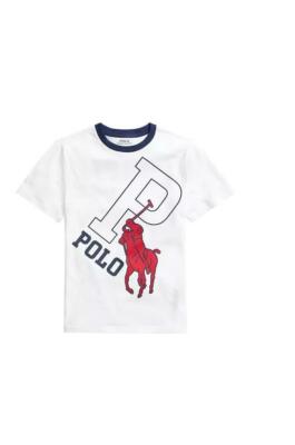 NWT Polo Ralph Lauren White Boys Short Sleeve Big Pony Graphic Tee