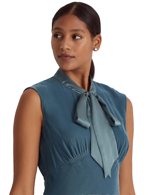 NEW LAUREN RALPH LAUREN BLUE VELVET FIT AND FLARE MIDI DRESS SIZE 18 $195 |  eBay