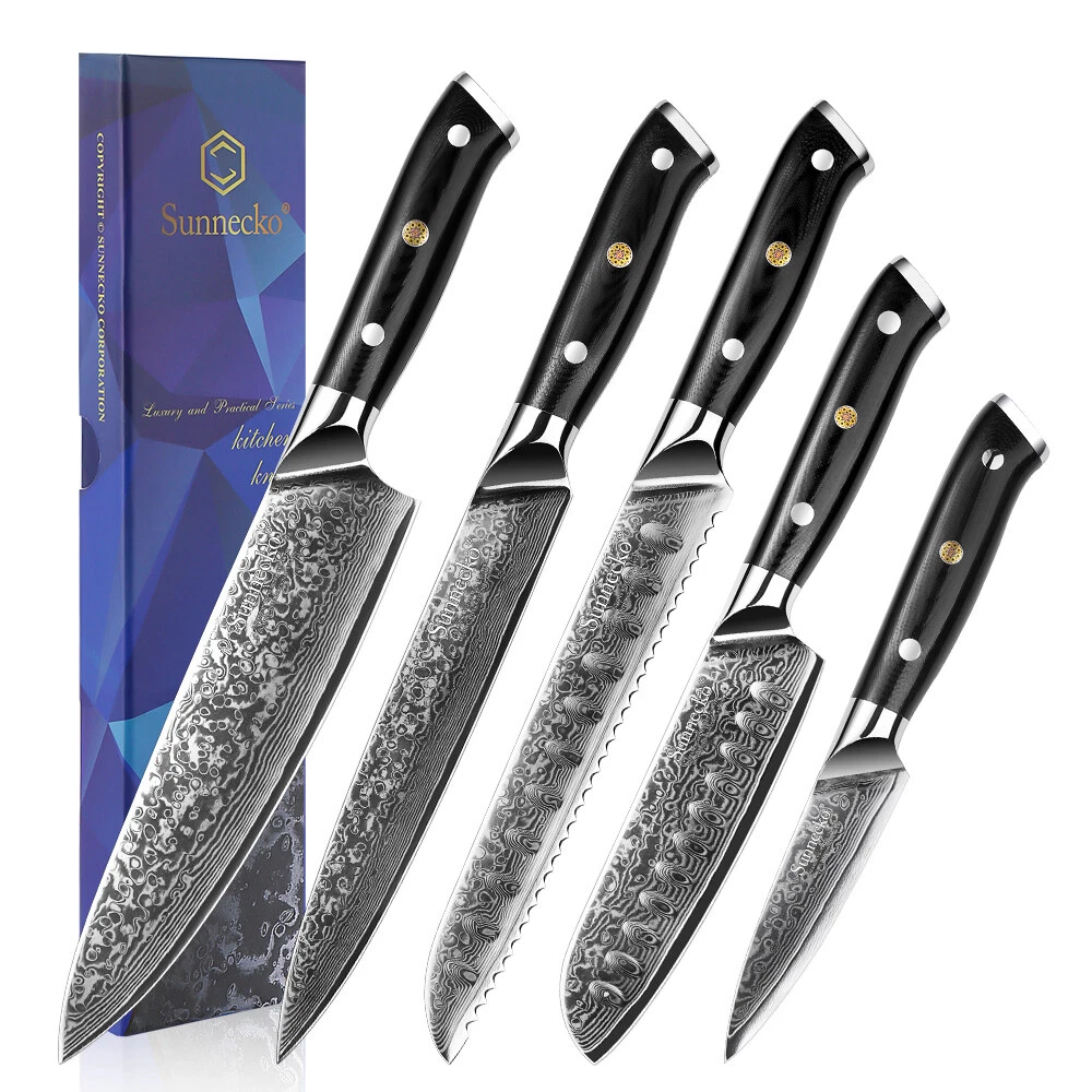 5PCS Knives Set VG10 Damascus Steel Japanese Chef's Kitchen Knife Cutting Tools
Opens in a new windo