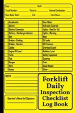 Forklift Daily Inspection Checklist Log Book Safety & Maintenance Forklift Ch...