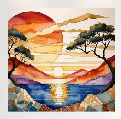 ''Winterspecial'' MODERNES BILD ''KINTSUGI MEDITERRAN'' LEINWAND by Ken Kitten
