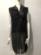 Maison Margiela Black Leather Jacket With Studded Overlay It 42 Uk 10 £890