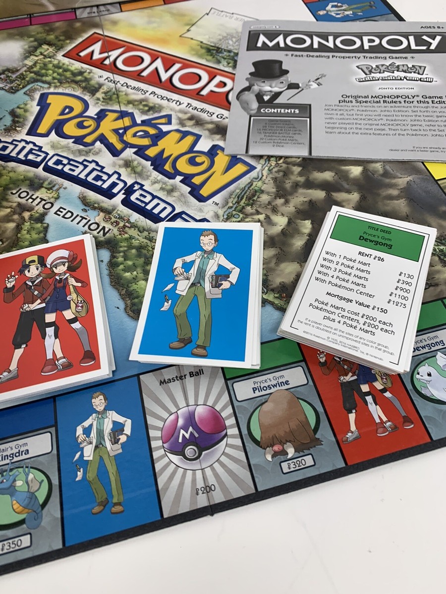 Monopoly Pokemon Johto Edition Board Game (No Tokens) | eBay