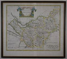 Chester, Cheshire. Original 1722 copperplate engraved map by Robert Morden
