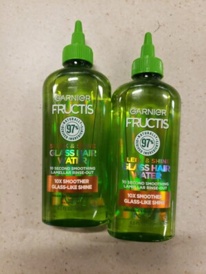 2x Garnier Fructis Sleek & Shine GLASS HAIR WATER Lamellar Rinse-Out 6.0 fl oz