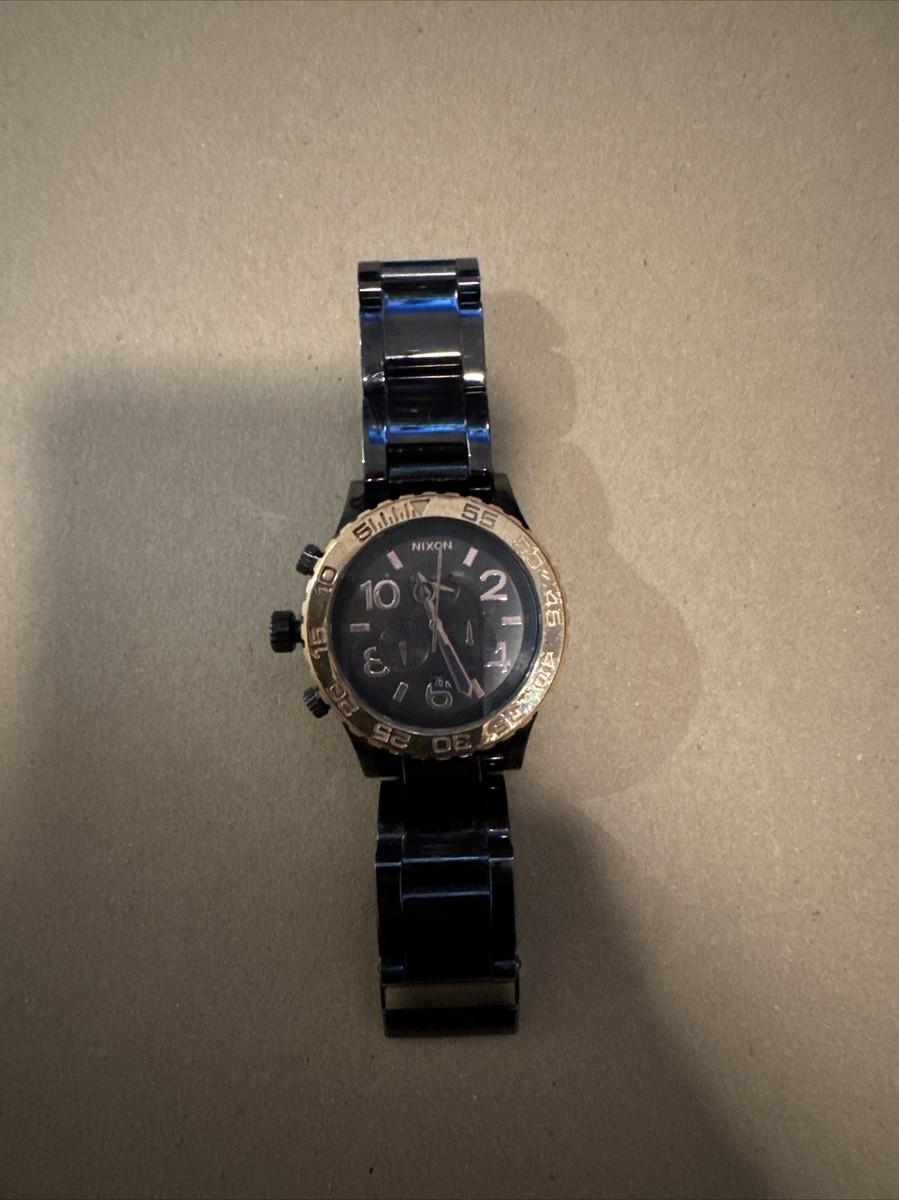 nixon 42-20 chrono Rose Gold And Black Watch | eBay