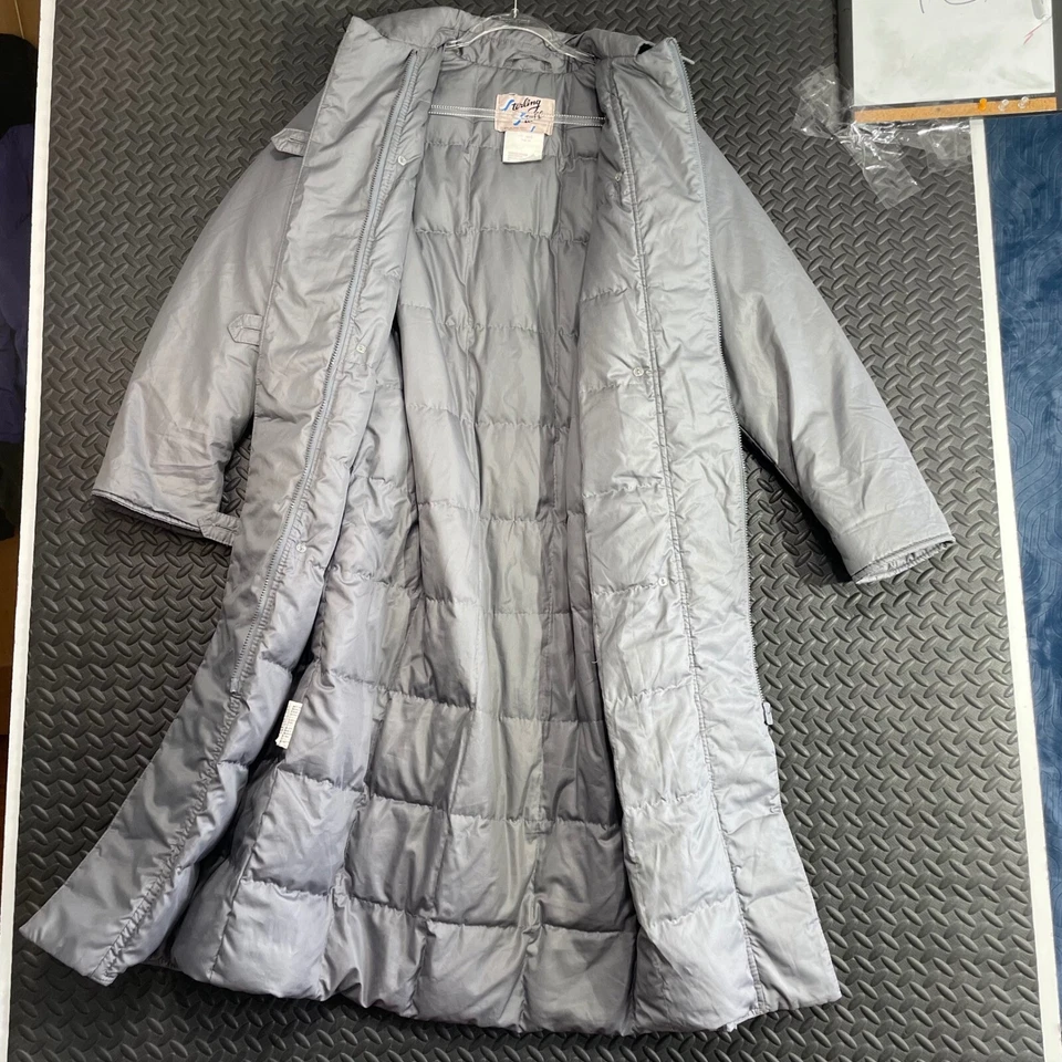 Abrigo Chaqueta Parka Puffer Plumón de Ganso Plata Esterlina De Colección Mujer Talla 14 Foto 2 de 4