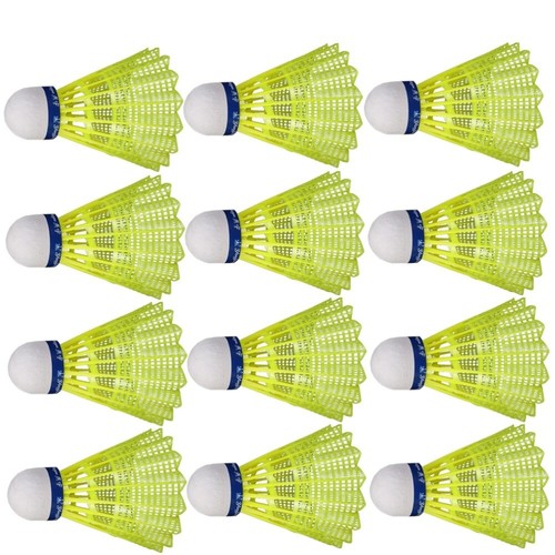 12 Federbälle Badminton Set | Bunte Nylon Bälle | Für Draußen & Indoor - Kinder & Anfänger
