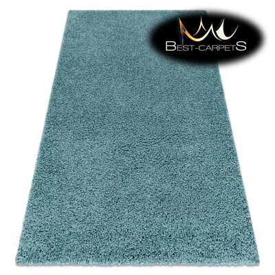 Toller moderner Teppich Shaggy ''SOFFI'' 5cm, weich, einfarbig, BLAU hochwertig