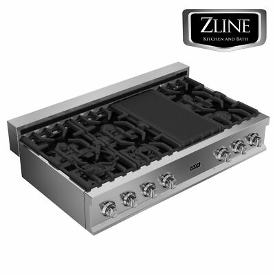 ZLINE 48'' Rangetop with 7 Gas Burners STAINLESS STEEL KITCHEN (RT48)