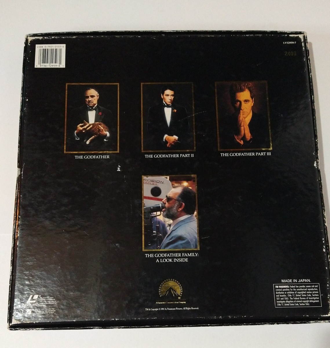 Vintage The Godfather Collector's Edition Laserdisc Featuring One