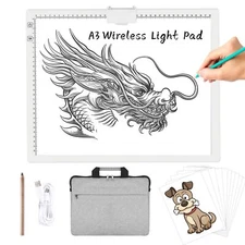 A3 Rechargeable Led Bright Light Pad With Carry Bag 6level And Stepless 3 Colors