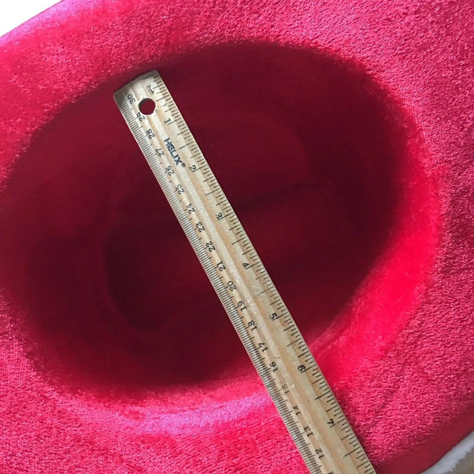 Red & white Unisex Santa Western Cowboy Costume Hat Size 7-1/4 - Image 4 of 4