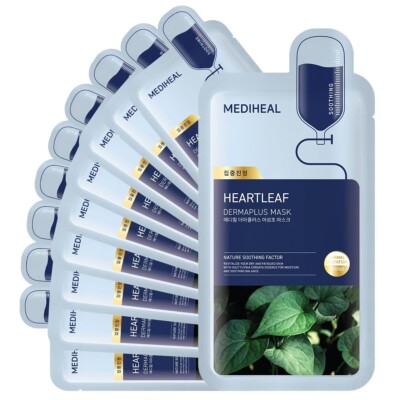 [Mediheal] Dermaplus Heartleaf Mask (10 Sheets), Mother s Day Gift, FREE SHIP