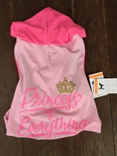 Pink Princess Puppy Pet Dog Clothes Hoodie Shirt Pet Coat Jacket Sz. L (21-24)