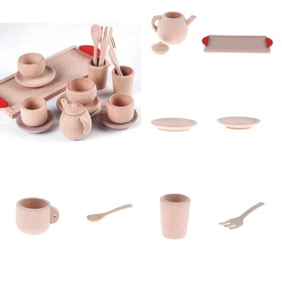 wooden tea time set