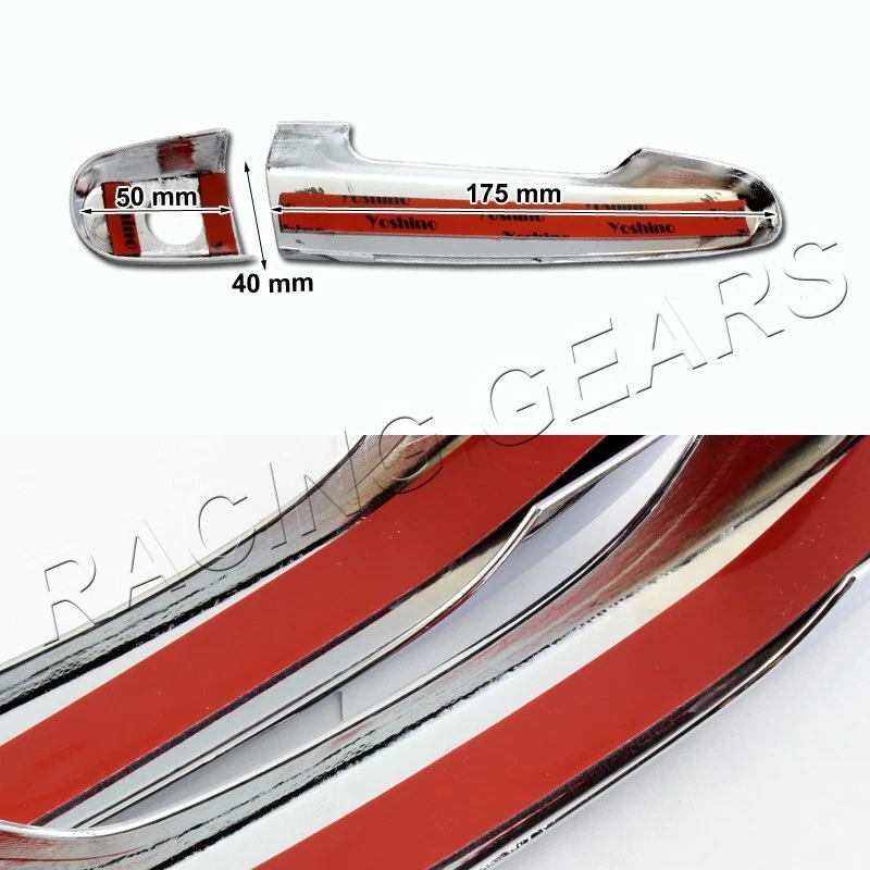 MIRROR CHROME DOOR HANDLE COVER CAP TRIM FIT 03-11 TOYOTA COROLLA/01-11 RAV4 - Image 2 of 2