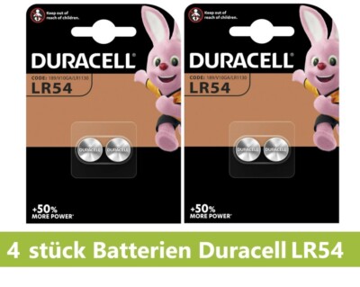 4 x Original Duracell Batterie Lithium Knopfzelle G10 189 LR1130 V10GA LR54