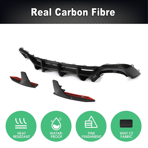 Difusor trasero Dry Carbon faldón trasero difusor alerón se adapta a Audi RS7 2019-23 - Imagen 6 de 12