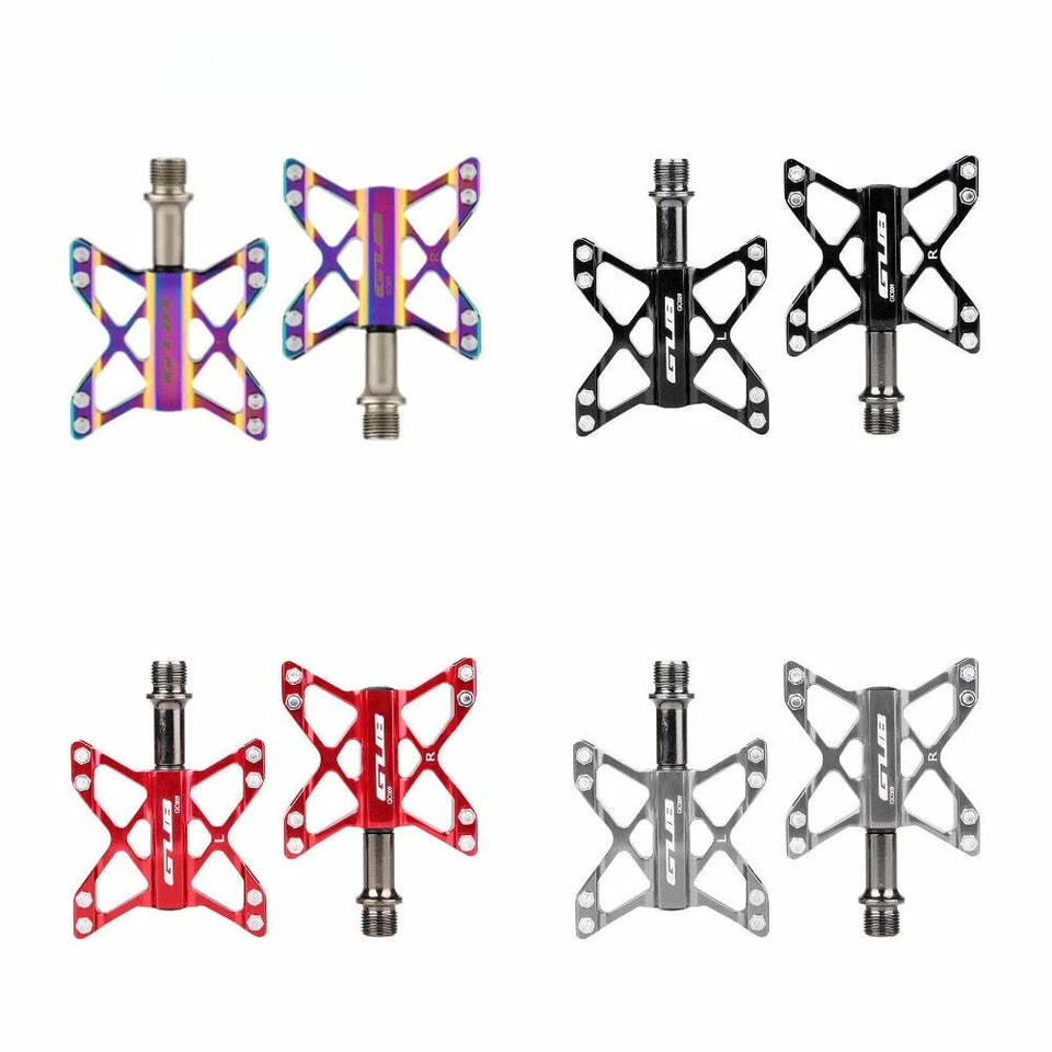 3 Rodamientos Pedales Bicicleta BMX MTB Bicicleta de Carretera 9/16" Plataforma Plana Universal Foto 2 de 4