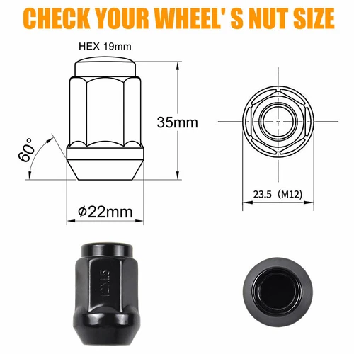 24PCS 12x1.5 Wheel Nut Lug Nuts For Ford Ranger Triton Bravo Sunraysia HiLux 4WD - Picture 2 of 12