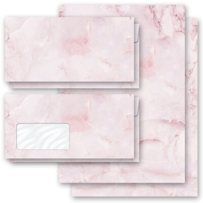 Motiv-Briefpapier-Sets MARMOR MAGENTA