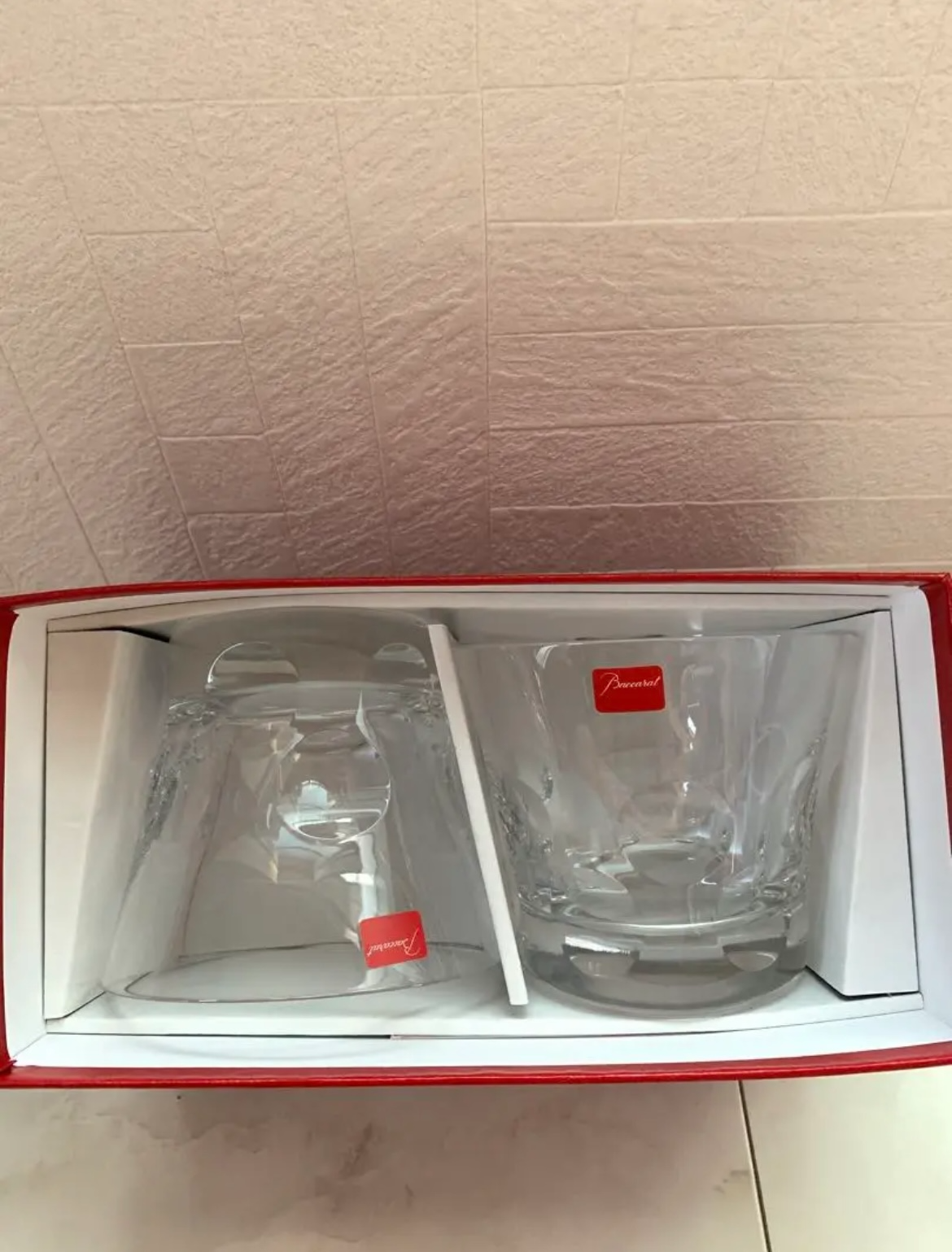 Baccarat Beluga Tumbler Crystal Rock Glass Set of 2 with Box pair glass ...