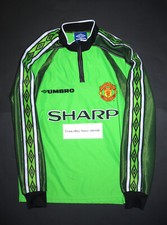 1998-1999 Umbro Manchester United Goalkeeper Long Sleeve Jersey Shirt Kit