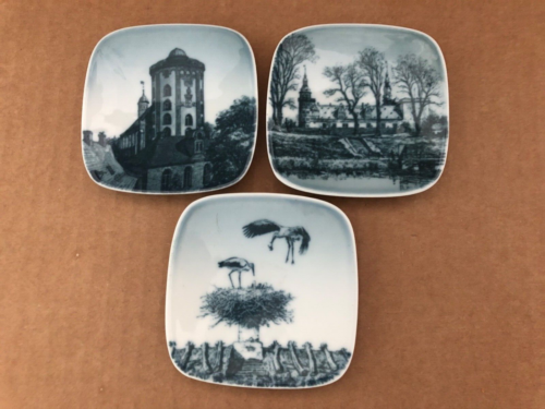 Vintage B&G BING & GONDAHL Kveld Bonfils Miniature Plates Plaques 3pcs - Foto 1 di 7