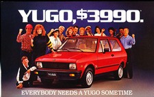 1986 Yugo Gv Fiat Based 127 Original Car Postcard Like 1-page Brochure Card 1986 Yugo Gv Fiat Based 127 Original Car Postcard Like 1-page Brochure Card