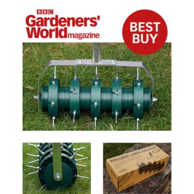 Garden Lawn Rolling Aerator With 2 Inch Spikes, For Compacted & Trodden ...