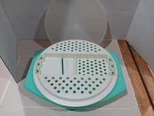 Rallador de queso Tupperware vintage 786-3 plástico verde blanco