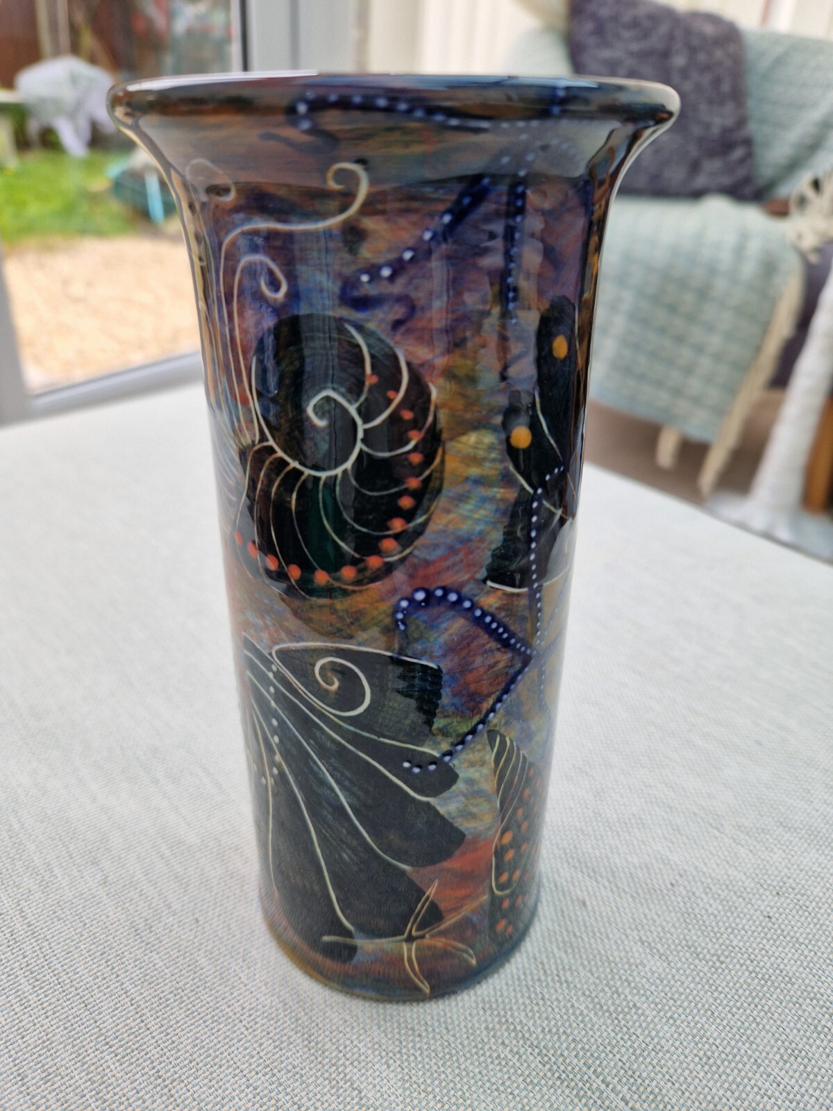 Pru Green Studio Pottery Blackwater Pillar Vase Gwili Pottery eBay