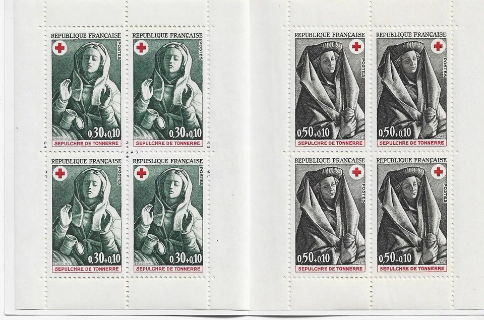 Carnet Croix-Rouge timbres France neufs 1973 - Photo 2/2
